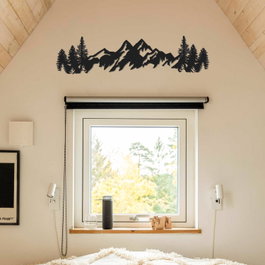 Wallity Mountains Metal Wall Art - APT630 Negro